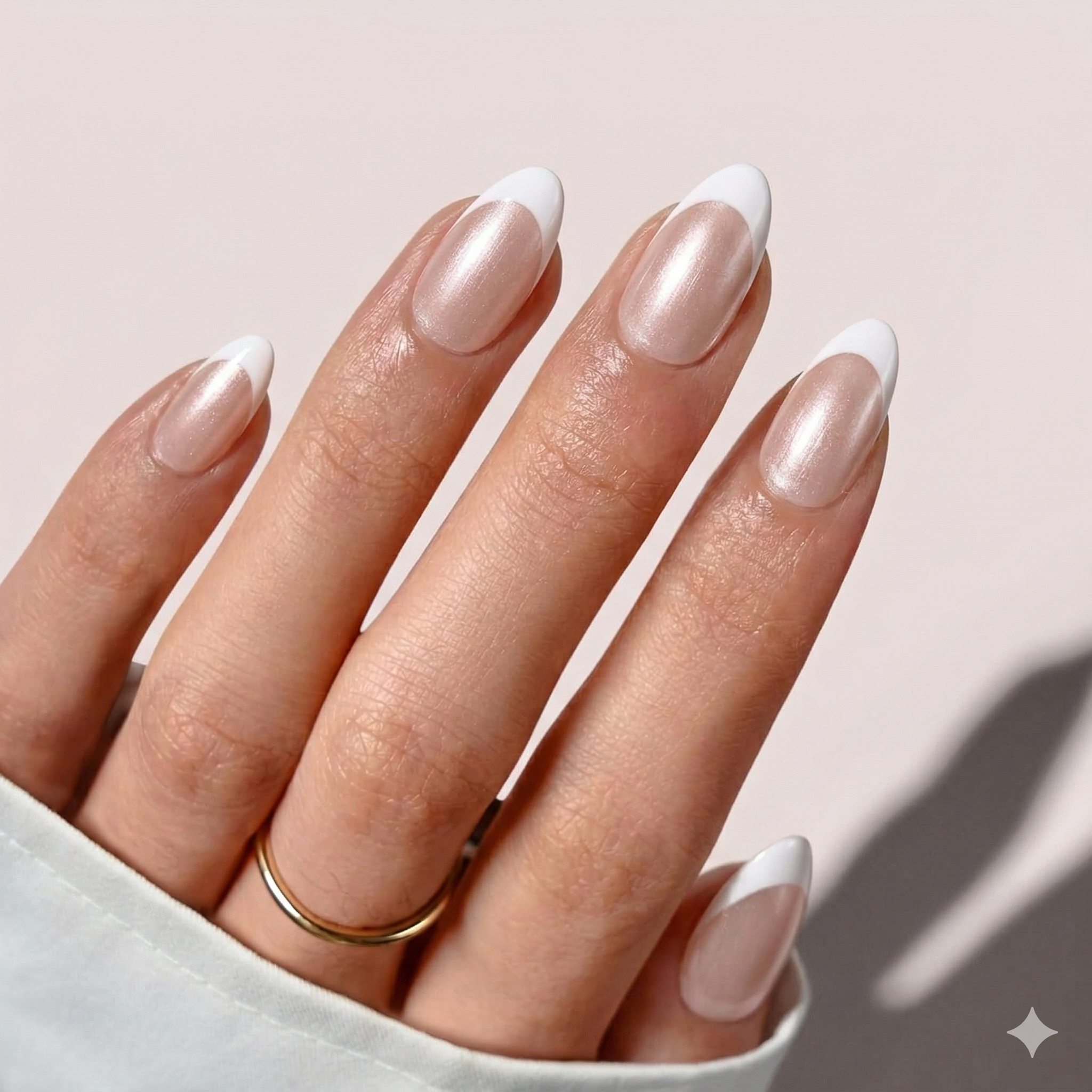Ethereal Moonlight Pearl | Medium Cat Eye Press-On Nails