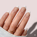 Pure Cloud French | Classic Crisp White Tip Almond Nails