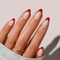Scarlet Passion French | Bold Red Tip Almond Nails
