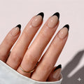 Midnight Noir French | Bold Black Tip Press-On Nails