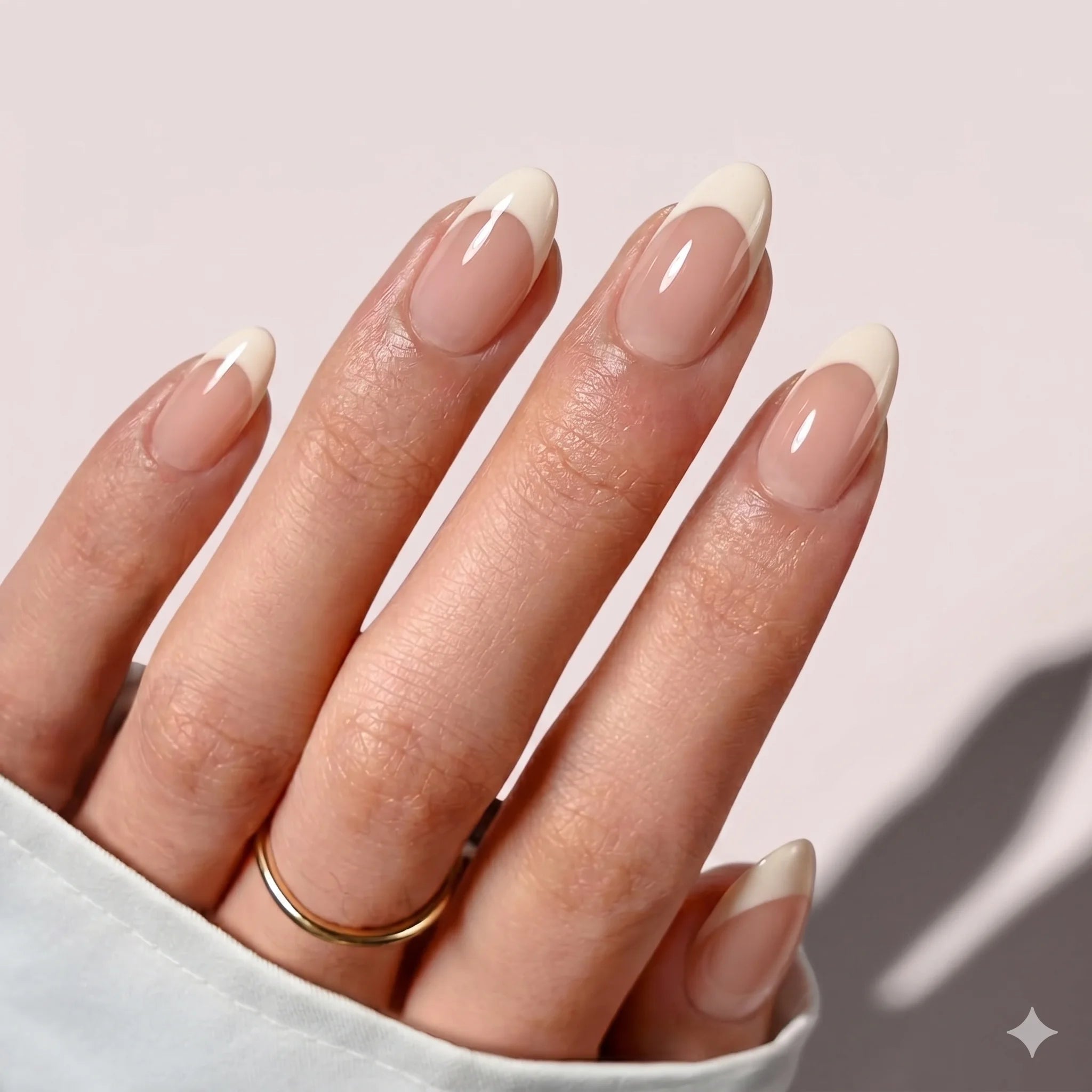 Vanilla Cream French | Elegant Off-White Tip Nails